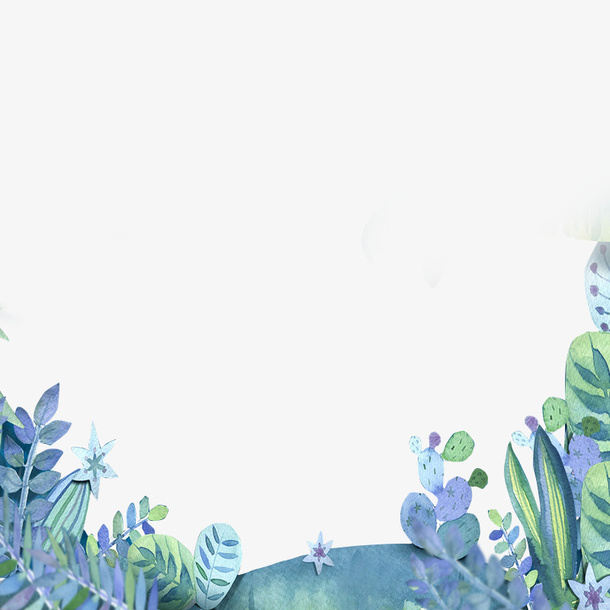 手绘花从元素免抠