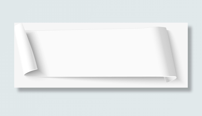 白色标题条幅纸张免抠