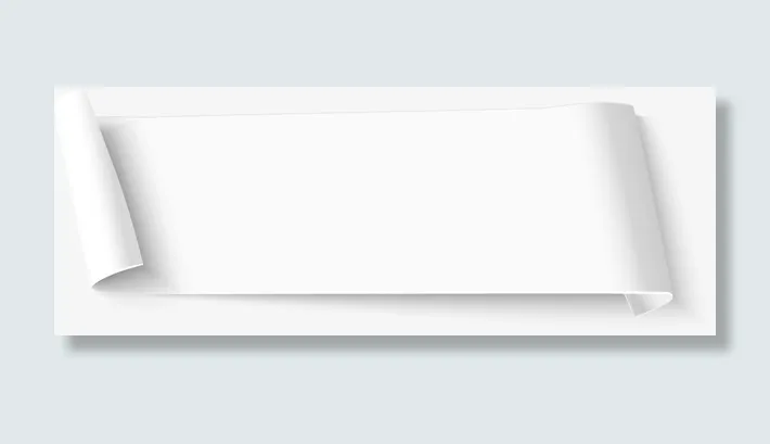 白色标题条幅纸张免抠