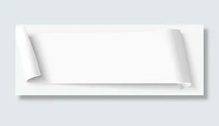 白色标题条幅纸张免抠