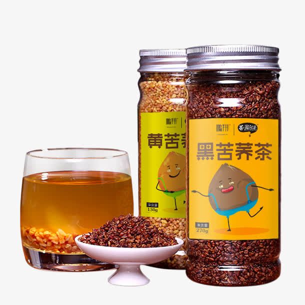 黑苦荞大麦茶免抠