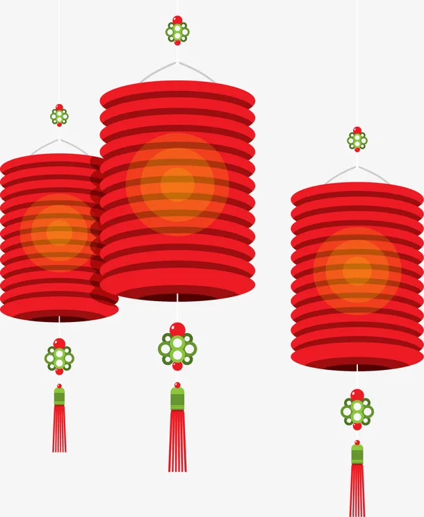春节红色灯笼挂饰免抠
