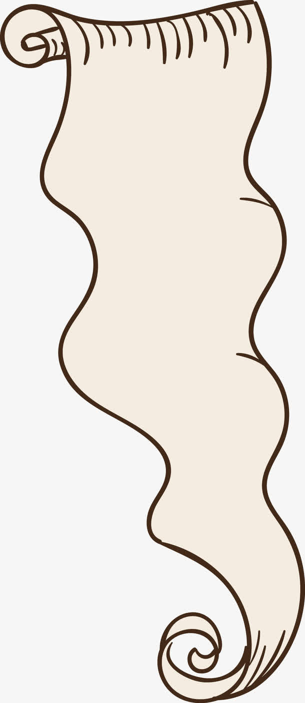 手绘羊皮卷矢量图免抠