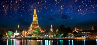 天灯夜景背景图高清