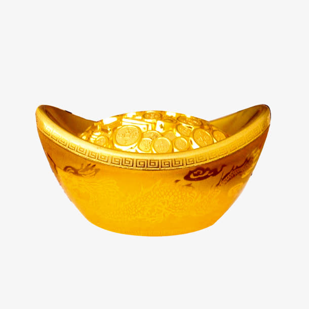 黄金元宝造型财富免抠