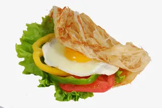 手抓饼卷鸡蛋免抠