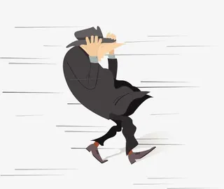 寒冷的冷风免抠