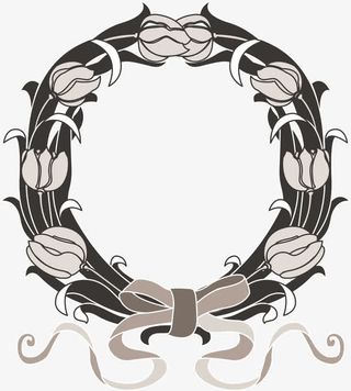 欧式复古花纹边框装饰元素免抠