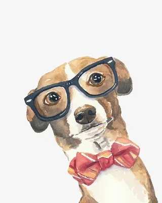 手绘插画动物歪头狗免抠