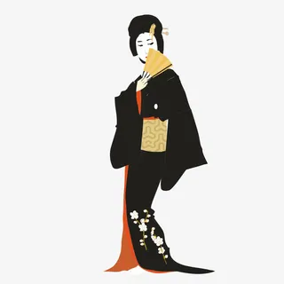 黑色日式海报素材免抠