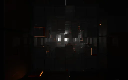 黑色正方体空间海报背景免抠背景场景背景元素