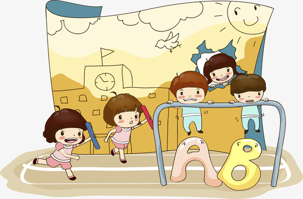 操场上的学生免抠