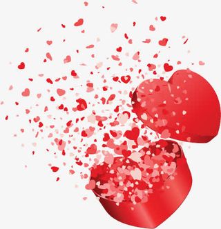 浪漫爱情情人节心形礼盒免抠
