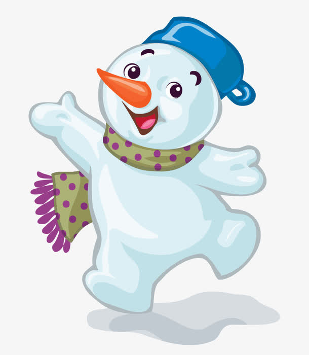 卡通矢量雪人元素免抠