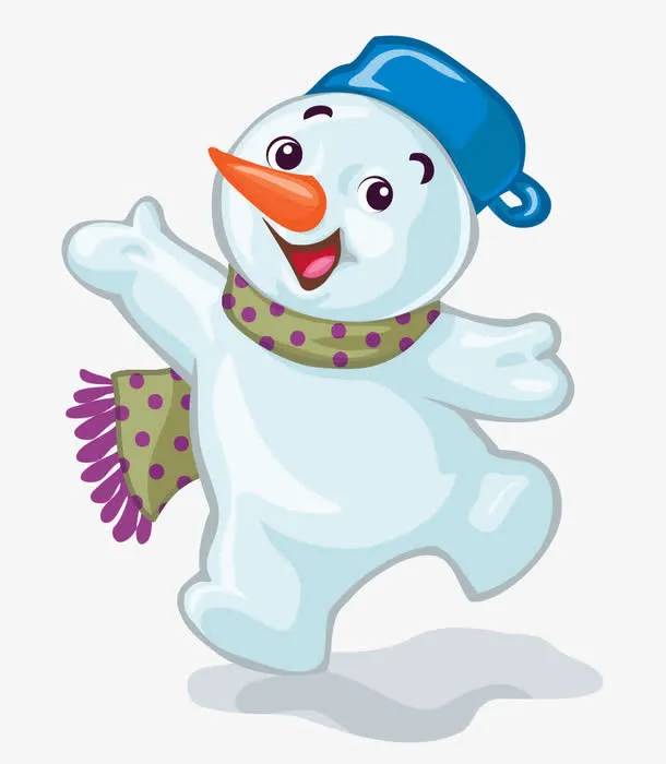 卡通矢量雪人元素免抠