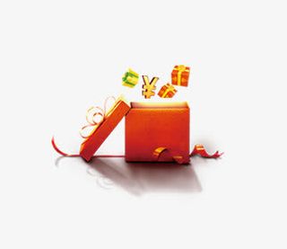 打开的礼盒免抠