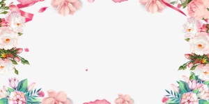 粉色情人节花朵框架免抠