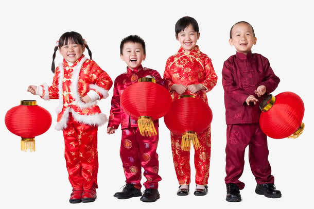 小孩拿灯笼免抠其他元素