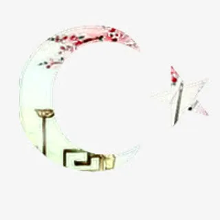 月亮星星古风手绘免抠