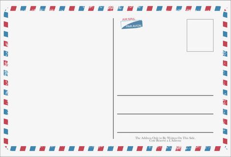 白色简约信封明信片免抠