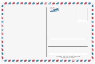 白色简约信封明信片免抠