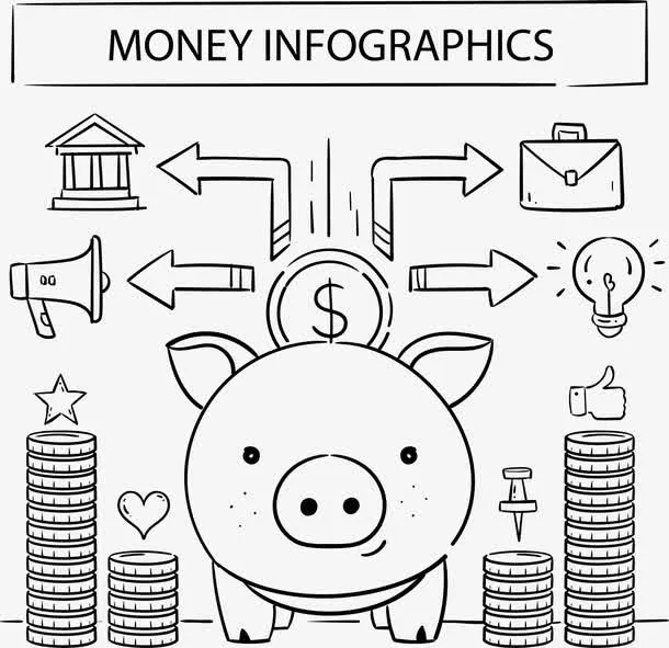 手账小猪存钱罐免抠