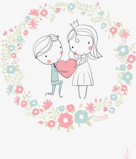 卡通手绘婚礼小人免抠