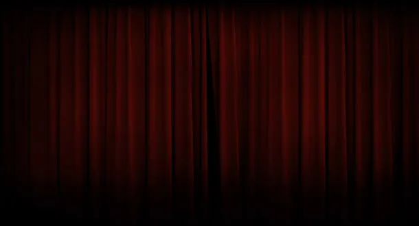 红色幕布主页装修免抠