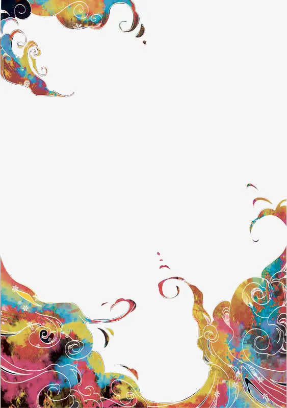 彩色云纹免抠