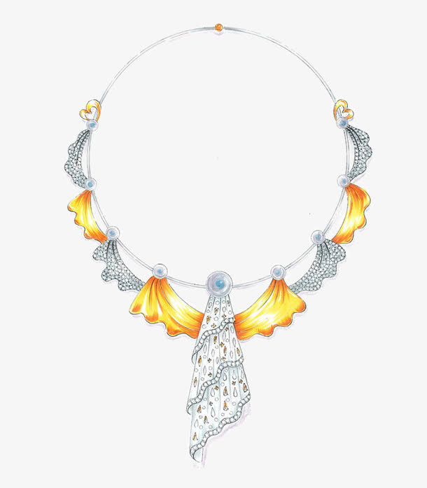 漂亮钻石项链免抠