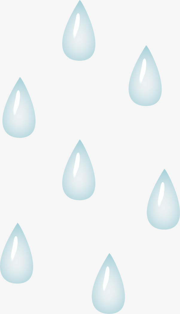 蓝色创意雨滴免抠