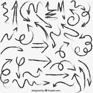 手绘箭头矢量免抠