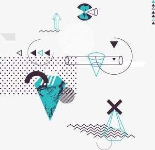 灰色几何三角形孟菲斯元素免抠