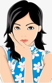 矢量亚洲时尚人物免抠