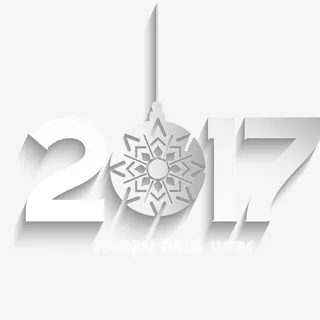 2017新年快乐和雪花小玩意矢量图免抠