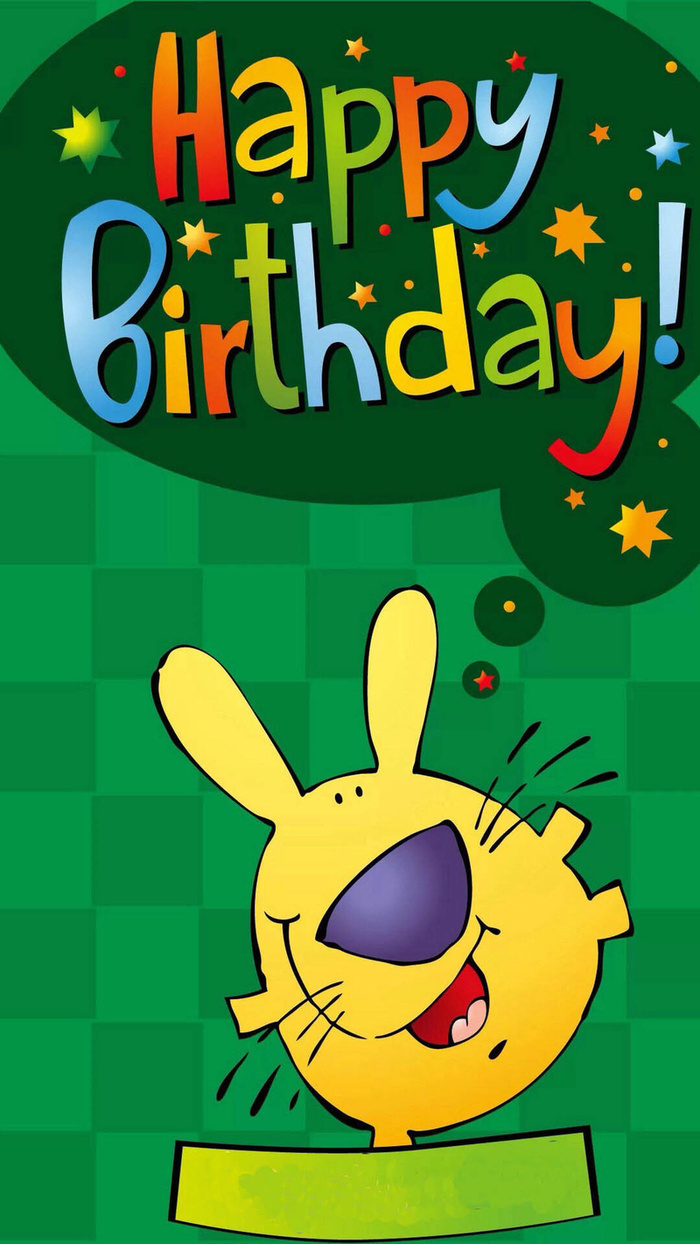 卡通绿色生日H5背景高清