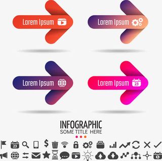 矢量手绘右向箭头免抠