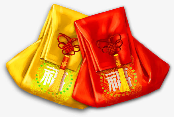 中国风古典福袋红包装饰免抠