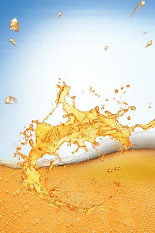 狂欢啤酒节蓝色渐变海报高清