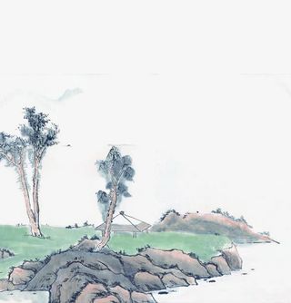 水墨山水图免抠