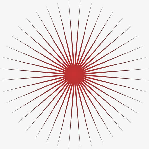 放射性光线红色圆形免抠