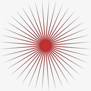 放射性光线红色圆形免抠