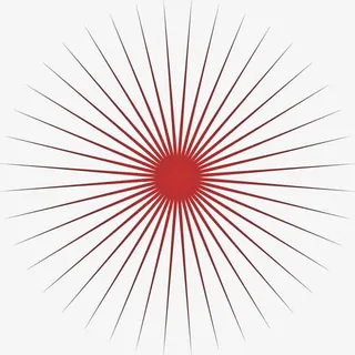 放射性光线红色圆形免抠