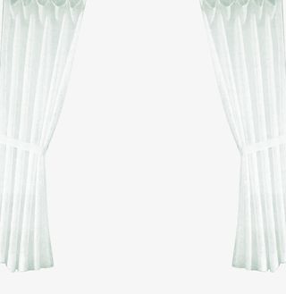白色窗帘布免抠