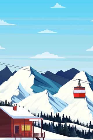 简约冬季东北旅游风景大气背景高清