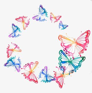 七彩蝴蝶浪漫梦幻设计背景