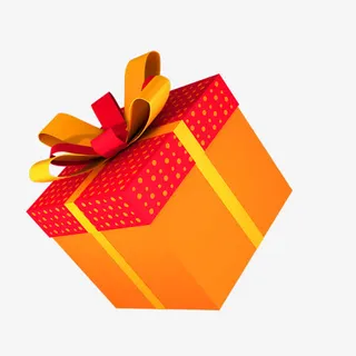 黄色红盖礼盒免抠