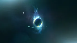 蓝色光效星球海报免抠