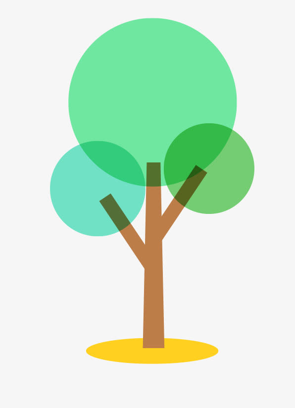 五颜六色的树免抠