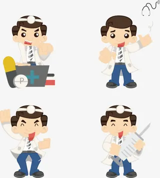 卡通医生元素免抠